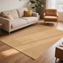5x8 Jute Rug, Hand Woven Natural Fiber Aera Rug, Solid Farmhouse Mat for High Traffic Areas, Living Room, Bedroom, Dining Room, Office, Kitchen, Outdoor (Natural Brown, 5' x 8') (5' x 8' (Rectangular), Natural Color - Rectangular)