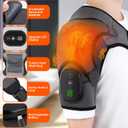 Heated Shoulder Wrap, Shoulder Heating Pads Massager for Men Women, Electric Cordless Vibration Massage Heated Shoulder Braces with 3 Heating Setting, Left Right Shoulder Massage