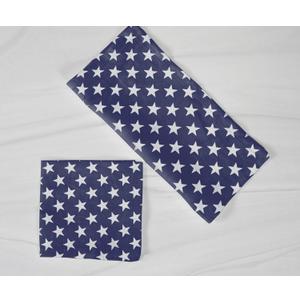 lovemyfabric Poly Cotton Stars Print 18"X18" Dinner Napkins for Dinner, Buffet Tables (4, Navy Blue)