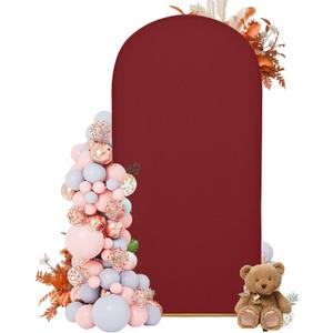 7.2FT Arch Covers, Red Arch Backdrop Cover, Cover Only | Stretchy, Spandex Balloon arch backdrop Stand Cover for Wedding Birthday Party Ceremony Banquet Decoration