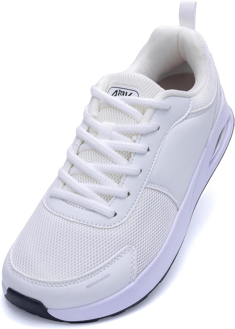 MAFEKE Womens Wide Toe Box Walking Shoes Arch Support Orthotic Shoes Tennis Gym Fashion Sneakers for Swelling Bunion Plantar Fasciitis (White, US 11)