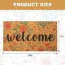 Summer Welcome Door Mat Floral - Front Door Mat Indoor Outside Entrance - Home Doormat 1'5" x 2'5" Non Slip Coir Colorful Flower Welcome Doormat