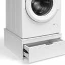 Washer and Dryer Pedestals, 11.8" Wood Laundry Pedestal for Washer and Dryer, Ergonomic Washing Machine Stand with Storage Drawer, Supports 500 lbs (White)