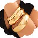 3PCS Chunky Gold Bangle Bracelets Trendy Wide Chunky Cuff Bangles Bracelets Gold Stackable Bracelets Jewelry for Women
