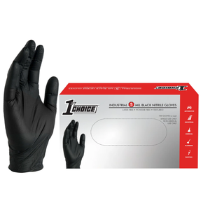 1st Choice Nitrile Gloves Disposable Latex-Free, Black, 5 Mil for Cooking, Cleaning, Automotive, Industrial, Food Prep, Home (XX-Large)