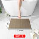 Chakme Bathroom Rugs Mat 24x17, Ultra Thin Non Slip Bath Mat Small Quick Dry Absorbent Bath Mat for Bathroom Floor, (Dark Beige, 24"x17")