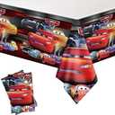 2Pcs McQueenTablecloth Disposable Tablecover Birthday Cars Party Supplies and Decorations for Cars Rectangle Tables 70"X42"