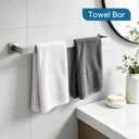 VELIMAX Brushed Nickel Towel Bar, SUS304 Stainless Steel Bathroom Hardware Set, Towel Racks for Bathroom Wall Mounted, 24-Inches