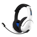 PDP LVL50 Wireless Stereo Gaming Headset, Officially Licensed by Sony PlayStation 5, PS5/PS4/PS3/PC, Lightweight Durable 40 Foot Connection, Noise-canceling Flip-to-Mute Mic, White