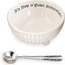 Mud Pie 4851076 Guacamole Serving Dish Set, White, 3" Height x 6" Diameter; 6" Lenght