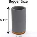 Matani Bamboo Toothbrush Holder Diatomite Tooth Brush Organizer - Storage Stand for Small Bathroom & Counter - Removable Base & Drain Holes, Water-Absorbent & Quick-Drying (Grey)