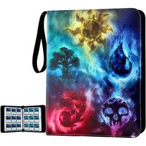 Trading Card Binder,9-Pocket Binder for Trading Cards Holds 720 Cards,Premium Collector Card Album for Standard Cards,Card Collection Folder for MTG,TCG,Yugioh,Game Cards (A-Colorful Patterns)