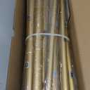 Double Curtain Rod 120 to 170 Inch, Gold Extra Long Dual Curtain Rods with Decorative Aluminium Twisted Cage Finial, 1 Inch Adjustable Heavy Duty Spliced Window Treatment Rods, All Metal