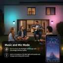Outdoor Wall Lights RGB, 1500LM Smart Exterior Porch Sconces Wall Mounted Lighting, IP65 Waterproof, DIY Lighting for Garden, Garage and Patio - Ideal for Festivals The Christmas and Parties, 2 Pack