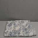 Lazzzy Blue Floral Kitchen Curtains 36 Inch Length Rustic Country Room Darkening Small Linen Farmhouse Cafe Curtains with Lined Rod Pocket, Set of 2, Blue on Beige