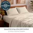 Mellanni Queen Sheets Set - 4 PC Iconic Collection Bedding - Hotel Luxury, Extra Soft, Cooling Bed Sheets - Wrinkle, Fade, Stain Resistant (Queen, Beige)