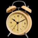 LERLUCKY'SZHAO Loud Alarm Clock Wooden 6 Inch Silent Non-Ticking Quartz with Backlight, Alarm Clocks for Bedrooms Bedside