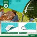 Sun Shade Sail 10'x10' Rectangle Shade Canopy Patio Cover UV Block Shade Cloth Awning Fabric for Backyard Pergola Garden Deck Carport Outdoor Activities, Turquoise