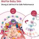 dearlomum Baby Play Mat Gym, Funny Play Piano Tummy Time Activity Mat with 5 Infant Sensory Toys, Music and Lights, Boy & Girl Gifts for Newborns 0 to 3 6 9 12 Months (Pink)