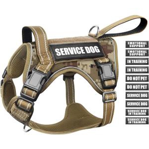 WINSEE Tactical Dog Harness, No Pull Dog Harness for Medium Large Dogs with Handle & Molle, Military Service Dog Vest Harness in Training Pet Harness for Small Dogs (Desert Camo)