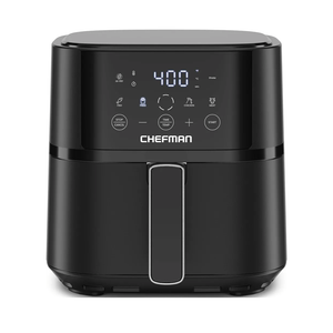 Chefman Air Fryer – 4 QT Compact Airfryer for Quick & Easy Meals in Minutes, Features Hi-Fry Technology for Extra Crisp, Touchscreen Controls with 4 Presets, Nonstick & Dishwasher Safe Basket - Black