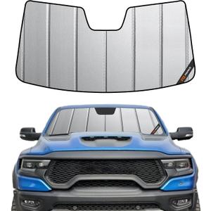Pigenius Windshield Sun Shade for Ram 1500 2019-2024 with 5 inch Wide Sensor Front Window Sunshade - Safeguard