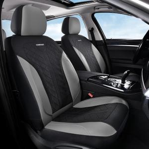 Coverado Leather Car Seat Cover for 2 Seats Front Seat Covers Waterproof Seat Covers 2-Pack Luxury Car Seat Protectors Universal Fit for Most Vehicles, SUV, Truck, Sedan (Gray&Black) Coverado Leather Car Seat Cover for 2 Seats Front Seat Covers Waterproof Seat Covers 2-Pack Luxury Car Seat Protectors Universal Fit for Most Vehicles, SUV, Truck, Sedan (Gray&Black)