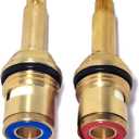 Brass Ceramic Stem Disc Cartridge Faucet Valve Replacement Quarter Turn 1/2" X 66.5mm x 8mm for Bathroom Kitchen Tap, Brass Faucet Cartridges