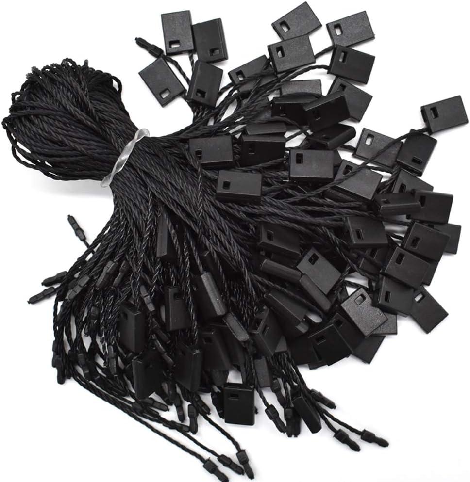 Hang Tag String Black 7" 1000Pcs Nylon Snap Lock Pin Loop Fastener Hook Ties Easy and Fast to Attach