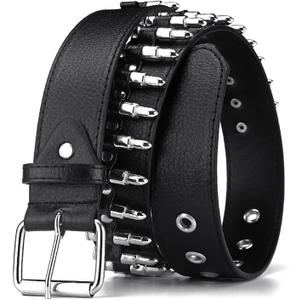 Studded Belts Women Y2K Belt Star Belts Black Girl Ladies Spike Stud Punk Waist Belt for Halloween Cosplay