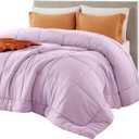 Bedsure Comforter Duvet Insert - Quilted Comforters King Size, All Season Duvet, GentleSoft Down Alternative Bedding, with 8 Tabs, Gifts for Women/Men, Light Purple, King 90 x 102 Inches