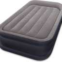 Intex Deluxe Pillow Rest Raised Air Mattress, Model AP619D, Gray Twin Size