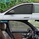 ZATOOTO Car Window Shades - Single Layer Car Window Screen for Front Side Sun Shade Elastic Mesh for Most Vehicles, Side Window Sun Shade Easy Installation, Breathable & Clear View