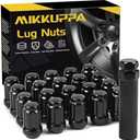 MIKKUPPA 20PCS M12x1.5 Black Lug Nuts - Spline Lug Nuts Replacement for 2006-2022 Honda Civic, 1998-2022 Honda Accord, 2006-2022 Hyundai Elantra, 2005-2022 Hyundai Sonata Aftermarket Wheel Lug Nut