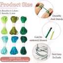 KISSITTY 3mm Craft Thread 131 Yards Green Blue Colorful Embroidery Floss Decorative Polyester Thread for DIY Macrame Jewelry Making Knitting Knotting Crafting Hair Decor