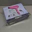 Conair Hair Dryer with Retractable Cord, 1875W Blow Dryer, 3 Heat Settings, 2 Speeds, Blow Dryer with Diffuser and Concentrator Attachments, Ionic + Tourmaline Technology, Pink