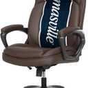 Thomasville Lansing Big & Tall Office Chair, High-Back DeskChair, Adjustable Ergonomic Support, Semi-Plush ComfortCraft Seat Cushion Technology, Padded Headrest and Armrests, Vegan Leather, Dark Brown