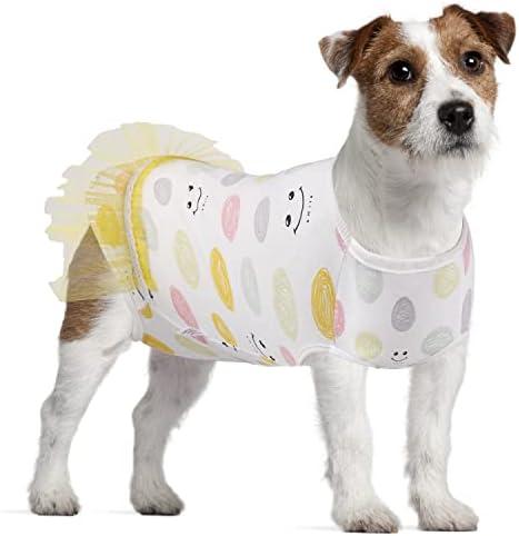 Etdane Dog Diapers Sanitary Panties Physiological Period Onesies Surgical Recovery Suits for Male and Female Dogs Yellow Smile/XL