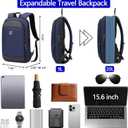Business Backpack for Men 15.6 Inch,Slim & Expandable Waterproof Travel Laptop Backpack, Small