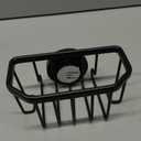 TAILI Sponge Holder with Strong Suction Cup, Dish Sponge Caddy Inside Sink Removable, Rustproof Aluminum for Sponges, Brushes, Stoppers and Scrapers - Black