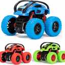 LODBY Monster Trucks Toys for Boys - Toddler Push and Go Truck Race Cars for Kids Party Favors Ages 3-5, Flip Stunt Car Toys for 3 4 5 6 Year Old Boy Birthday Gifts