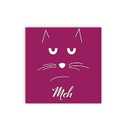 Meh Magenta Cat Face 12 x 12 Wood Wall Sign Plaque