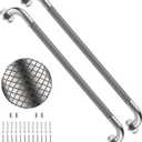 2 Pack 32 Inch Brushed Nickel Anti-Slip Knurled Shower Grab Bar