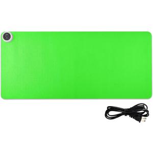 Neon Green Leather Heated Gaming Mouse Pad 31.5 x 13 in Winter Warmer Keyboard Mat for Office Table Gaming,Study
