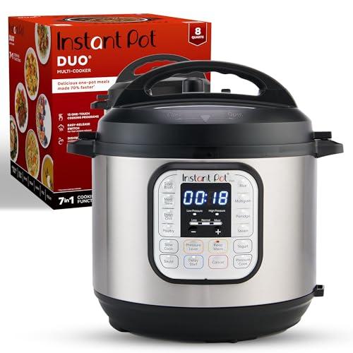 Instant Pot Duo 7-in-1 Electric Pressure Cooker, Slow Cooker, Rice Cooker, Steamer, Sauté, Yogurt Maker, Warmer & Sterilizer, Includes App With Over 800 Recipes, Stainless Steel, 3 Quart