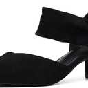 Women's Pumps Closed Toe Low Chunky Heels Dress Shoes for Women Comfortable Dressy Party Wedding Bridal Shoes (7.5, Black)