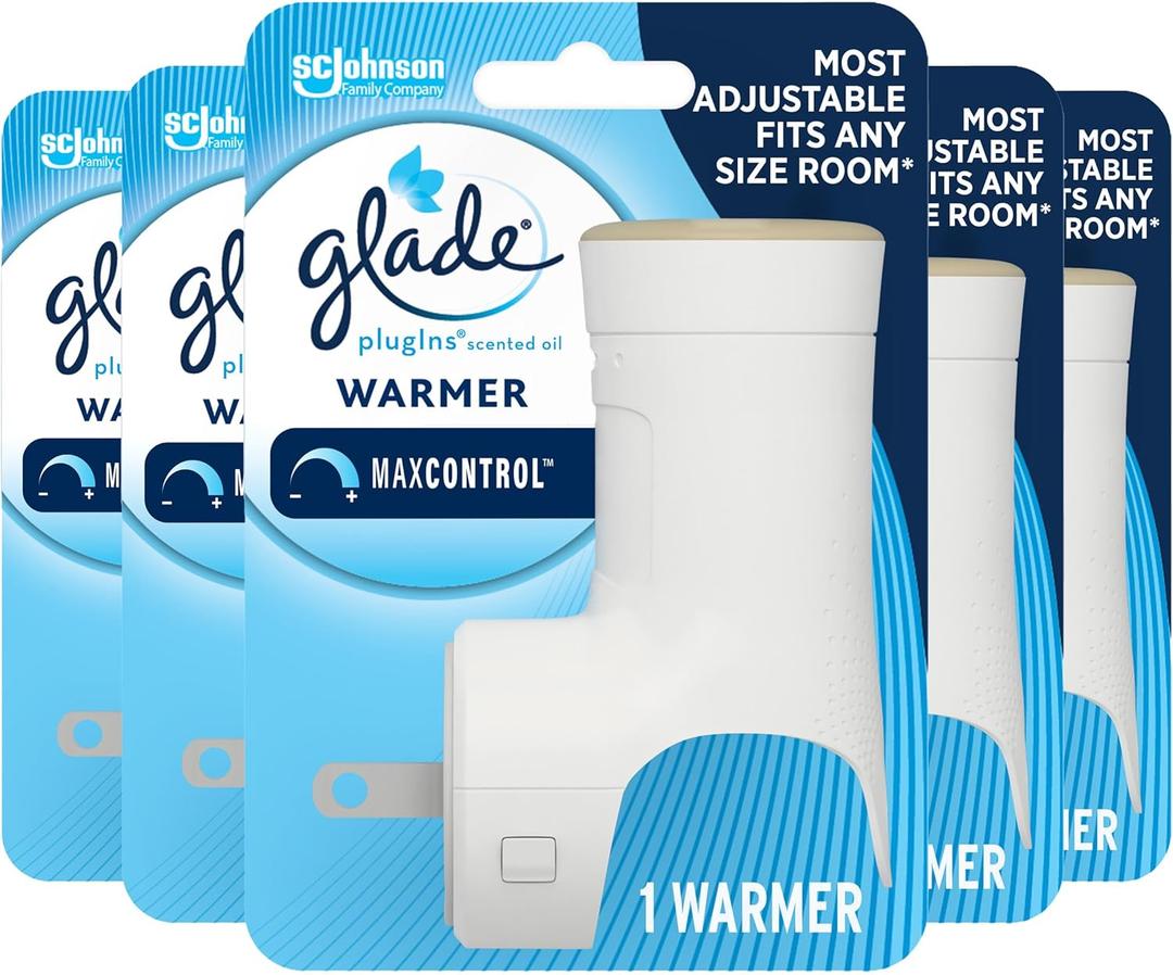 Glade PlugIns Air Freshener Warmer, Scented and Essential Oils for Home and Bathroom, Up to 50 Days on Low Setting, 5 Count