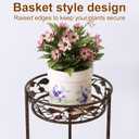 Plant Stand, Heavy Duty Metal Plant Stand Indoor Outdoor, Tall 3 Tiers Plant Shelf for Multiple Plants Pots, Flower Pot Stand for Home, Patio & Garden, Brushed Copper