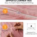 Cozyide Pink Duvet Cover Full Size, 3 Pieces Bedding Duvet Covers, Soft Breathable Seersucker Duvet Cover Set with Zipper Closure and Corner Ties (1 Duvet Cover 80"x90" + 2 Pillow Shams 20"x26")