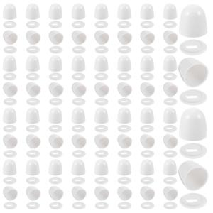 64 Pcs Universal Toilet Bolt Caps, 1.45 Inch Height Round Plastic Push-On Toilet Bowl Bolt Caps Covers with Extra Washers for Easy Installation for Concealing Bolts & Bathroom Decor